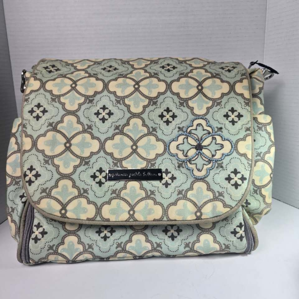 Petunia Pickle Bottom Cream and Gray Baby Bag with Geometric Design